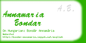 annamaria bondar business card