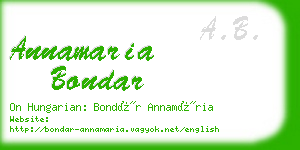 annamaria bondar business card